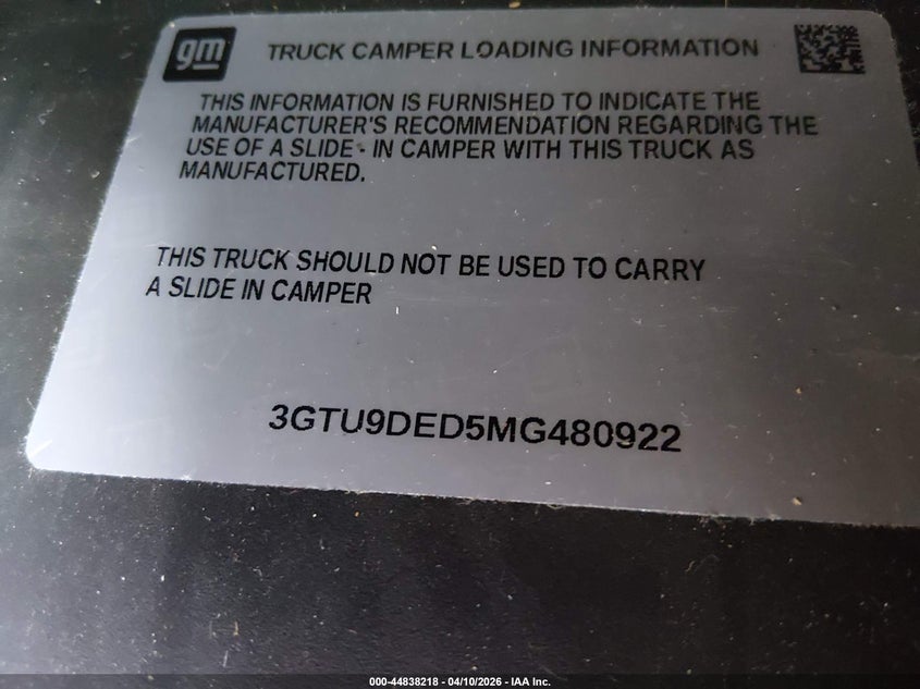 2021 Gmc SIERRA 5.3 1500 4Wd Short Box Slt white Lot 111044838218 Vin 3GTU9DED5MG480922