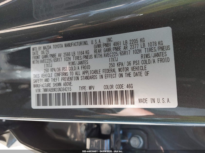 2025 Mazda Cx-50 2.5 S Preferred Package VIN: 7MMVABBM3SN384215 Lot: 44838481