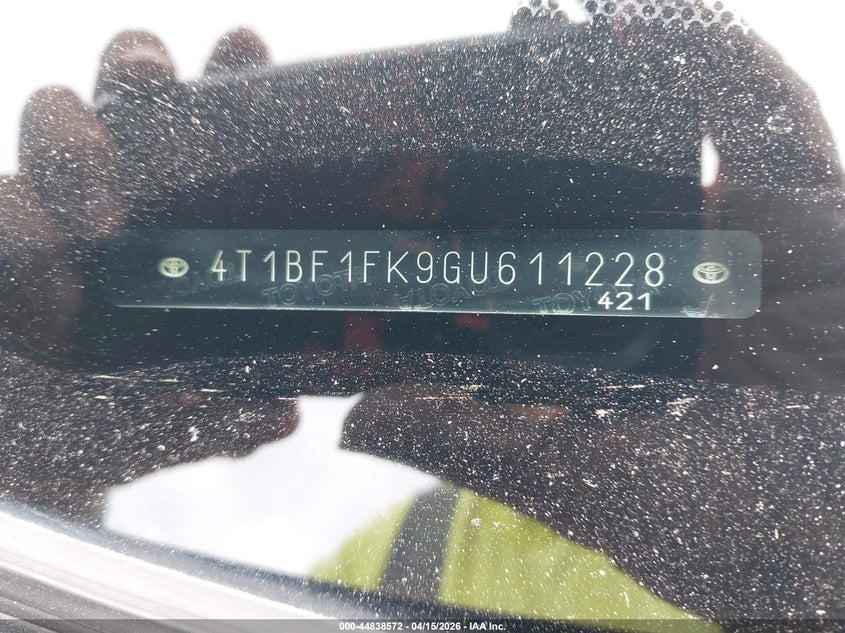 2016 Toyota Camry Le VIN: 4T1BF1FK9GU611228 Lot: 44838572