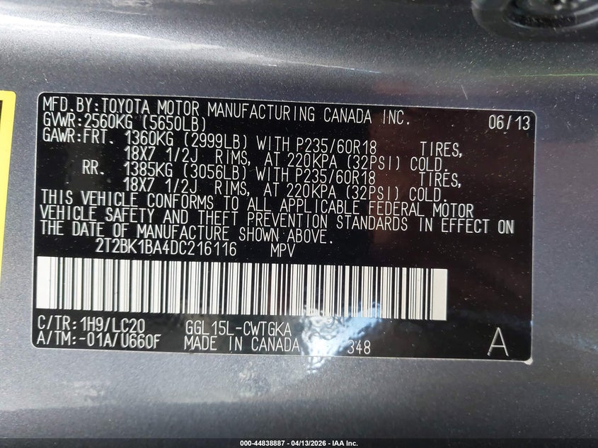 2T2BK1BA4DC216116 2013 Lexus Rx 3.5 Rx 350 Grey