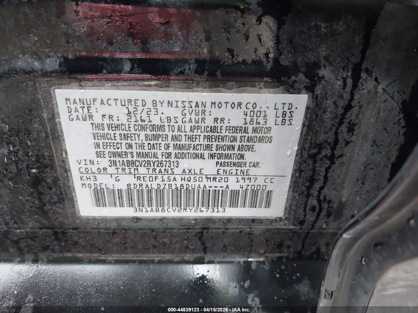 2024 Nissan Sentra Sv Xtronic Cvt VIN: 3N1AB8CV2RY267313 Lot: 44839123