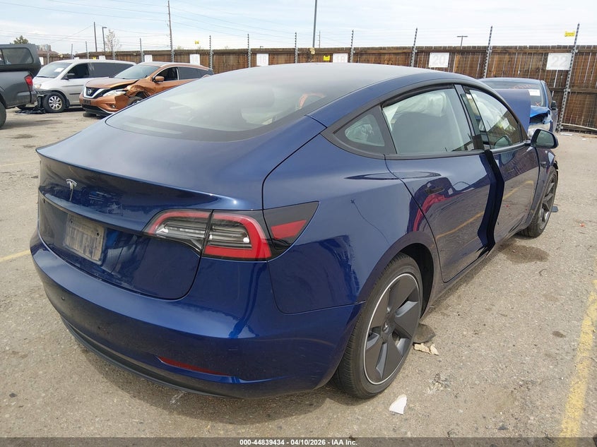 2023 Tesla Model 3 Rear-Wheel Drive blue Lot 111044839434 Vin 5YJ3E1EA2PF474159
