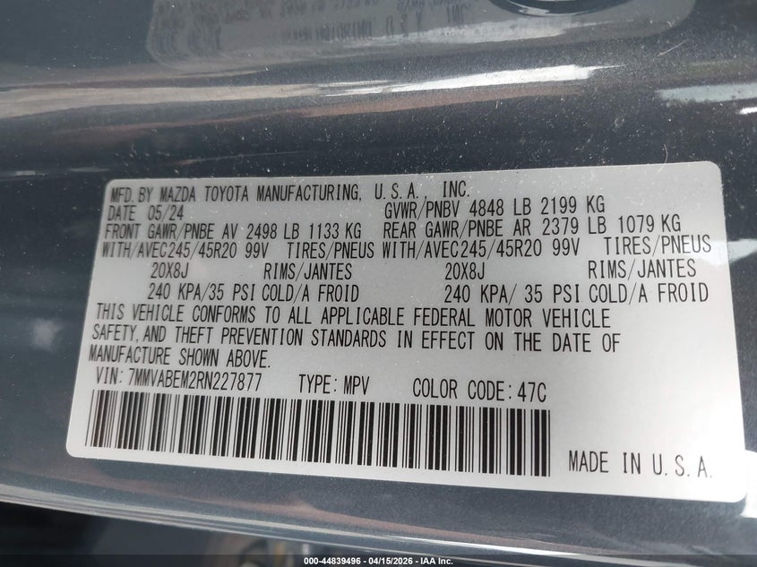 2024 Mazda Cx-50 2.5 S Premium Plus VIN: 7MMVABEM2RN227877 Lot: 44839496