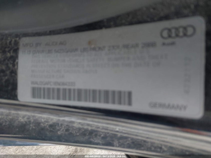 2014 Audi A7 3.0T Premium Plus VIN: WAU2GAFC1EN084333 Lot: 44839550