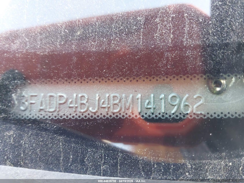 2011 Ford Fiesta Se VIN: 3FADP4BJ4BM141962 Lot: 44839798