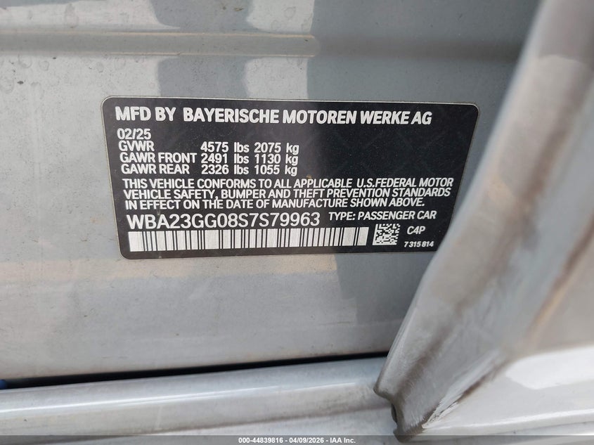 2025 BMW 228 Gran Coupe xDrive VIN: WBA23GG08S7S79963 Lot: 44839816