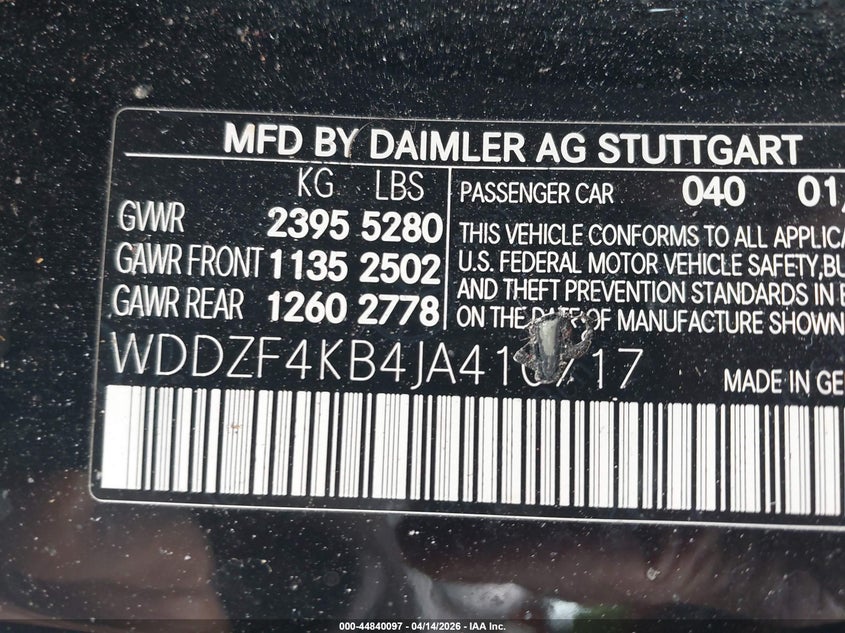 2018 Mercedes-Benz E 300 4Matic VIN: WDDZF4KB4JA410717 Lot: 44840097