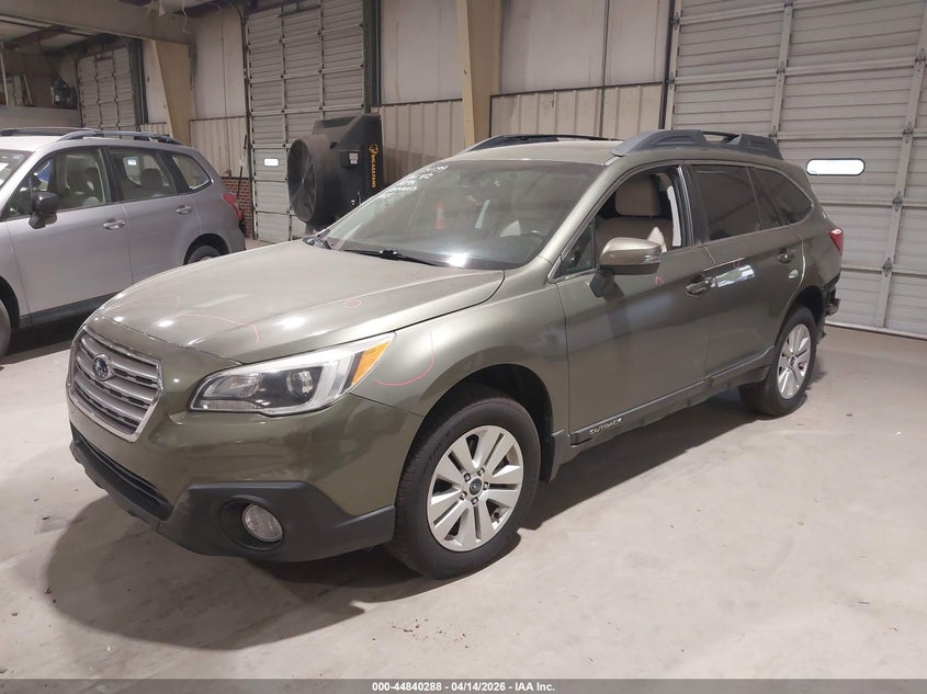 2017 Subaru Outback 2.5 2.5I Premium green Lot 111044840288 Vin 4S4BSAHCXH3236880