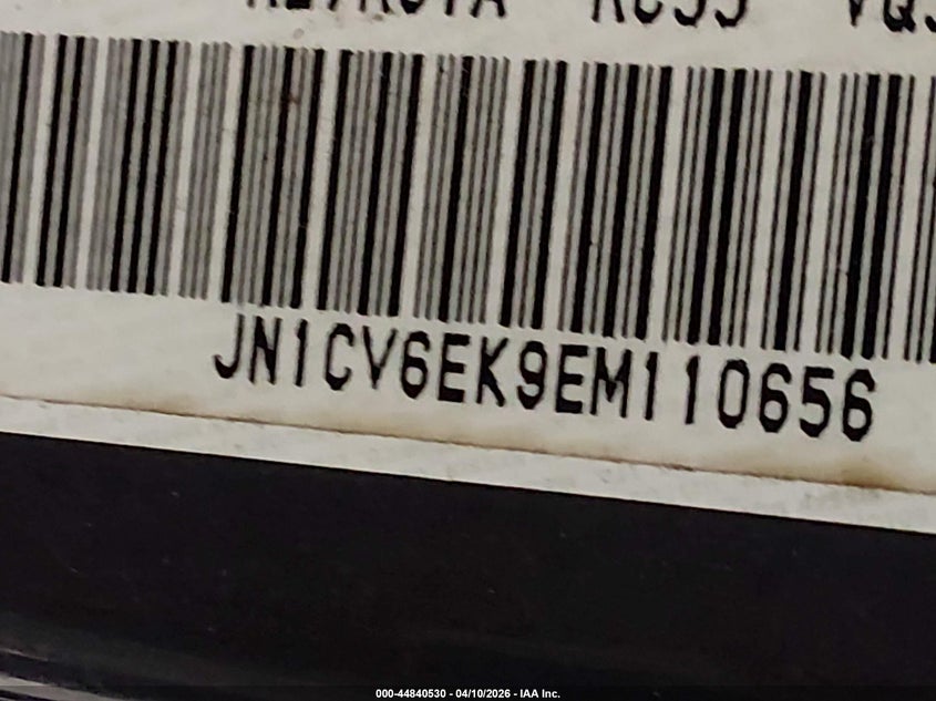 2014 Infiniti Q60 Journey VIN: JN1CV6EK9EM110656 Lot: 44840530