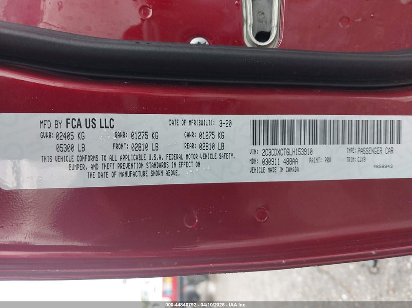 2020 Dodge Charger 5.7 R/T Rwd brown Lot 111044840792 Vin 2C3CDXCT6LH153910