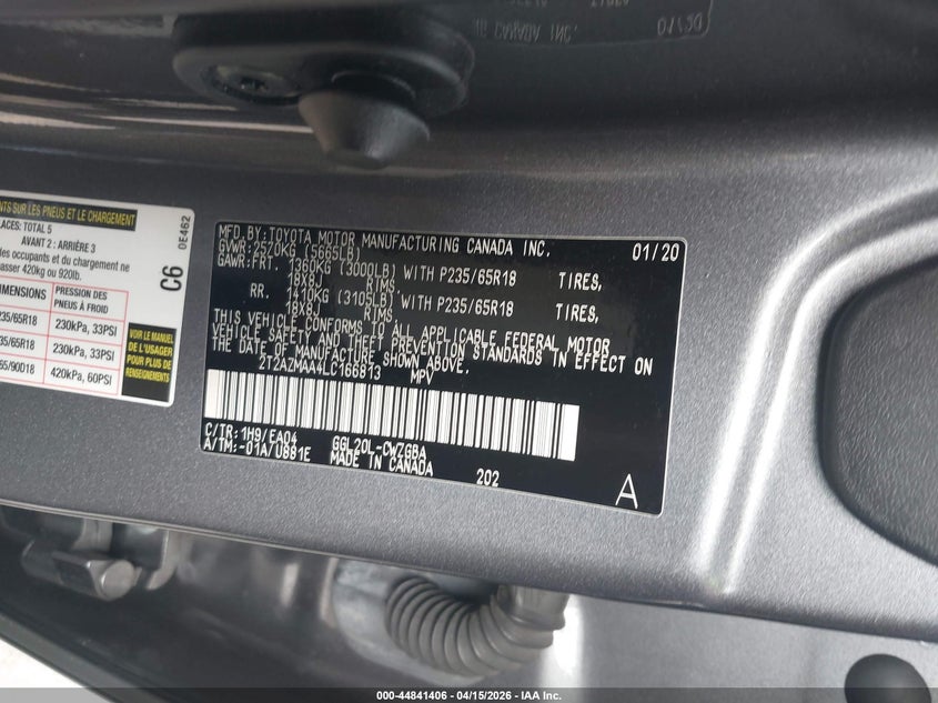 2020 Lexus Rx 350 VIN: 2T2AZMAA4LC166813 Lot: 44841406