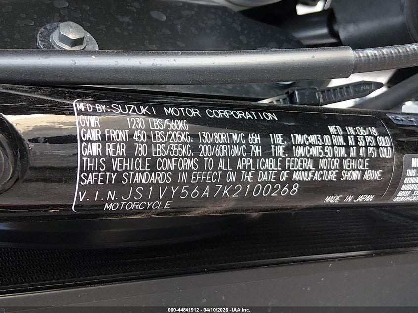 2019 Suzuki Vl1500 B/T VIN: JS1VY56A7K2100268 Lot: 44841912