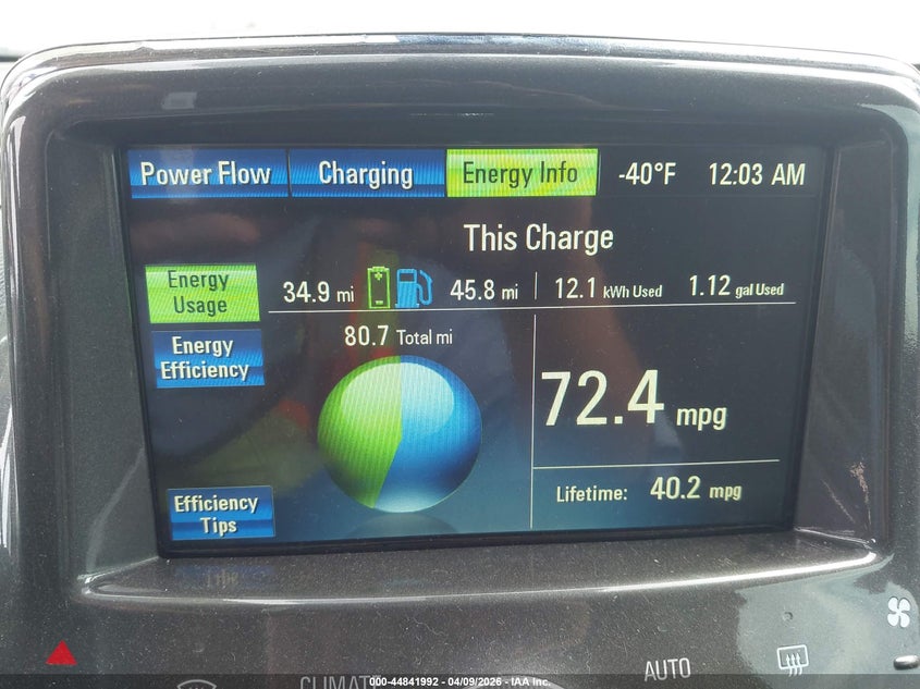 2013 Chevrolet Volt VIN: 1G1RH6E44DU112077 Lot: 44841992