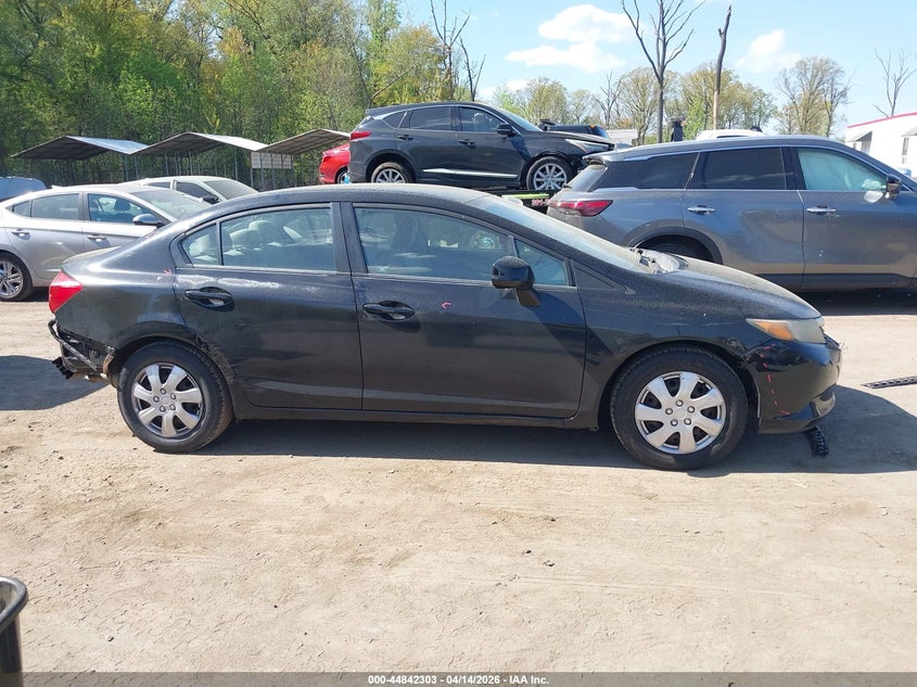 2012 Honda Civic 1.8 Lx black Lot 111044842303 Vin 2HGFB2F57CH588354