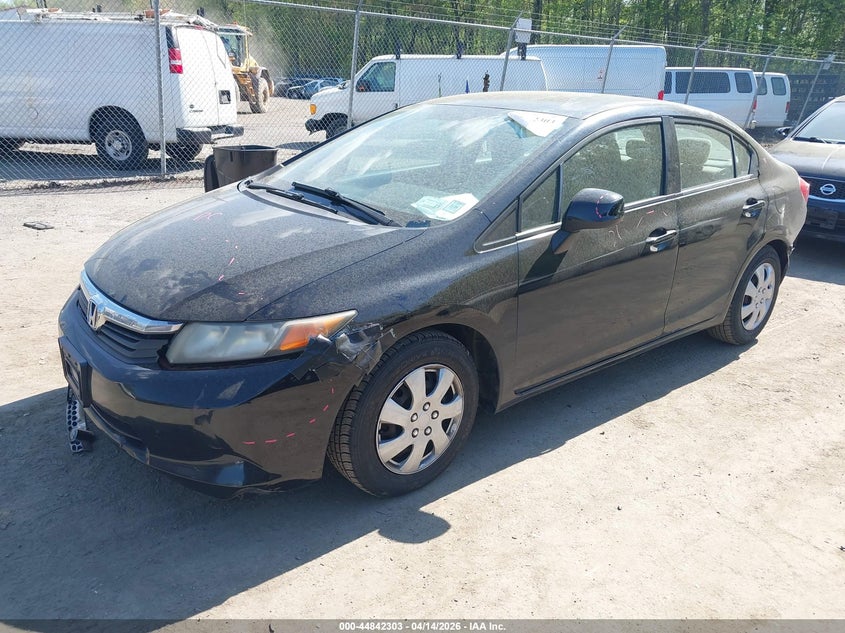 2012 Honda Civic 1.8 Lx black Lot 111044842303 Vin 2HGFB2F57CH588354