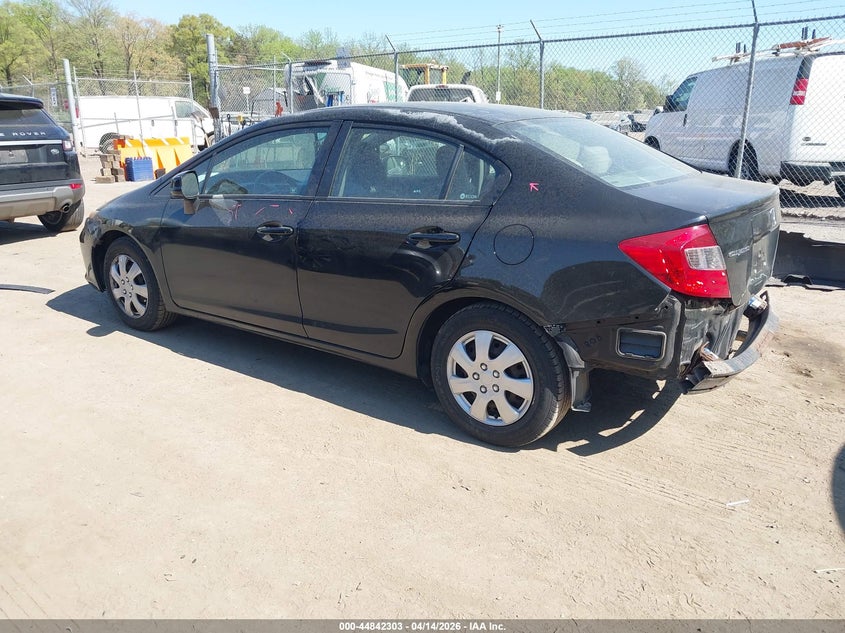 2012 Honda Civic 1.8 Lx black Lot 111044842303 Vin 2HGFB2F57CH588354