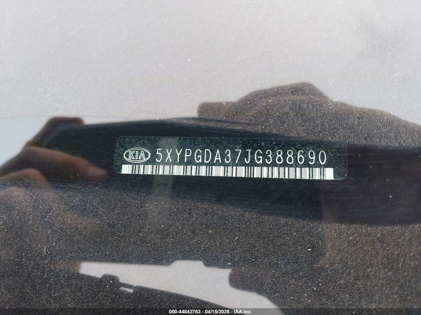 2018 Kia Sorento 2.4L Lx VIN: 5XYPGDA37JG388690 Lot: 44842763