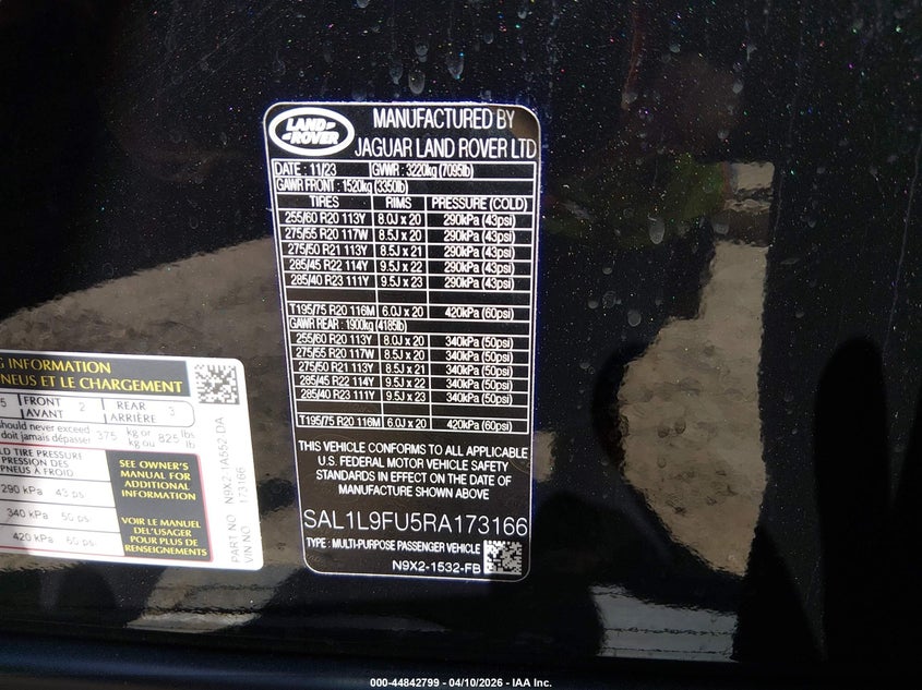 2024 Land Rover Range Rover Sport Dynamic Se VIN: SAL1L9FU5RA173166 Lot: 44842799