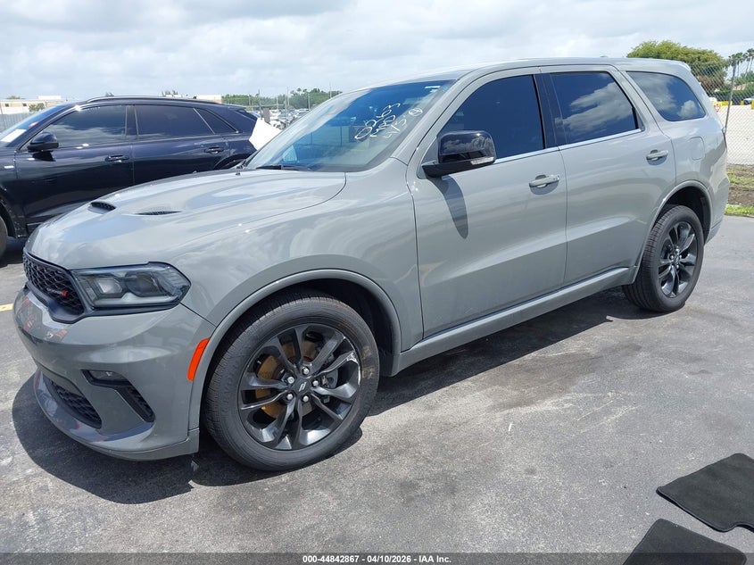 2022 Dodge Durango 3.6 Gt Plus Rwd grey Lot 111044842867 Vin 1C4RDHDG7NC210263