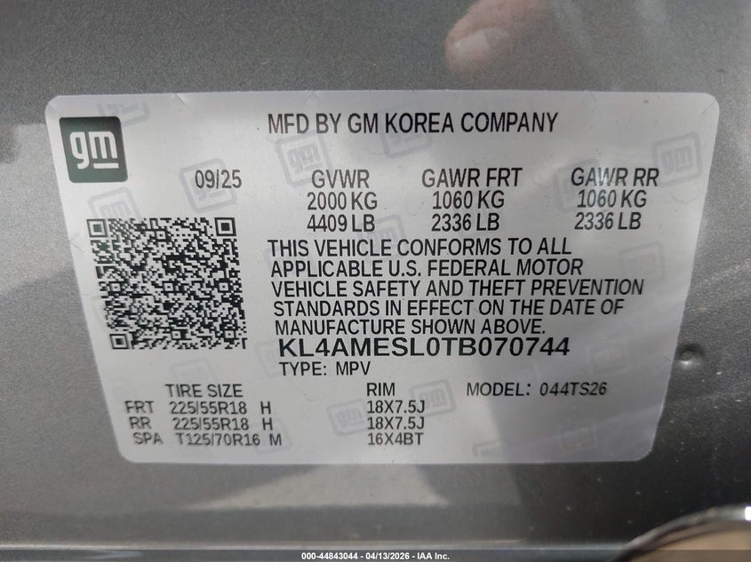 2026 Buick Encore Gx Sport Touring Awd VIN: KL4AMESL0TB070744 Lot: 44843044