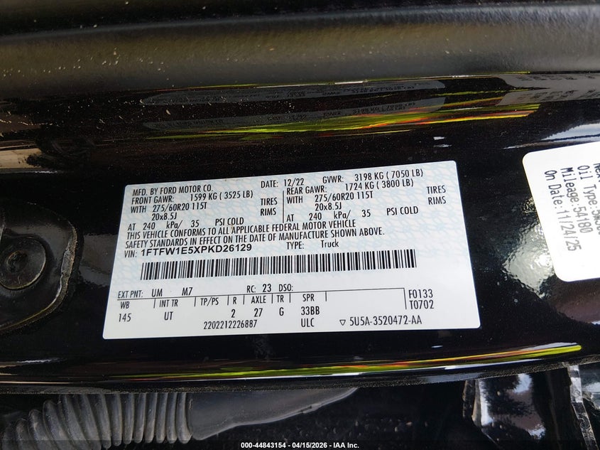 2023 Ford F-150 Xlt VIN: 1FTFW1E5XPKD26129 Lot: 44843154