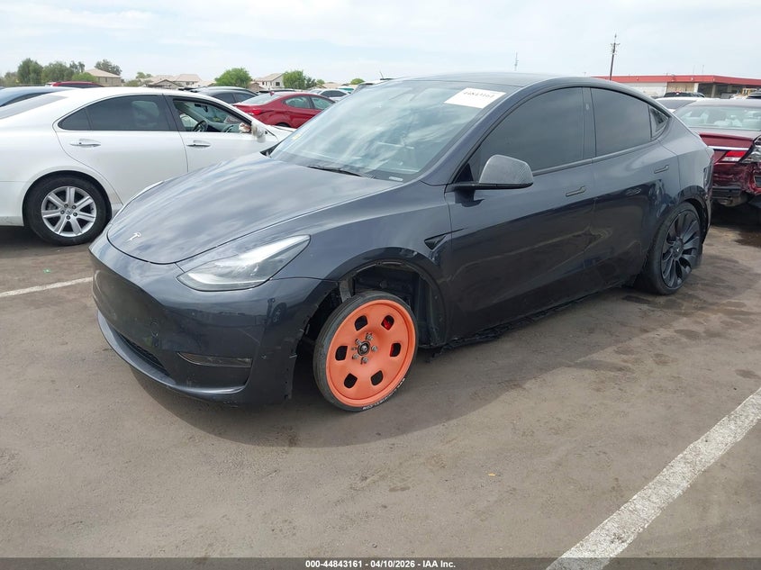 2024 Tesla Model y Performance Dual Motor All-Wheel Drive grey Lot 111044843161 Vin 7SAYGDEF8RA286584