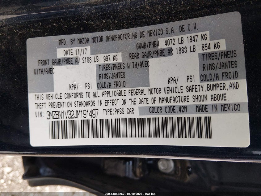 2018 Mazda 3 2.5 Touring blue Lot 111044843262 Vin 3MZBN1V32JM191497