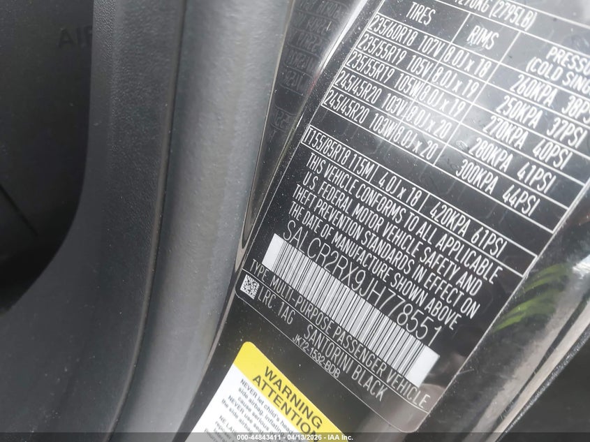 2018 Land Rover Discovery Sport Hse VIN: SALCR2RX9JH778551 Lot: 44843411