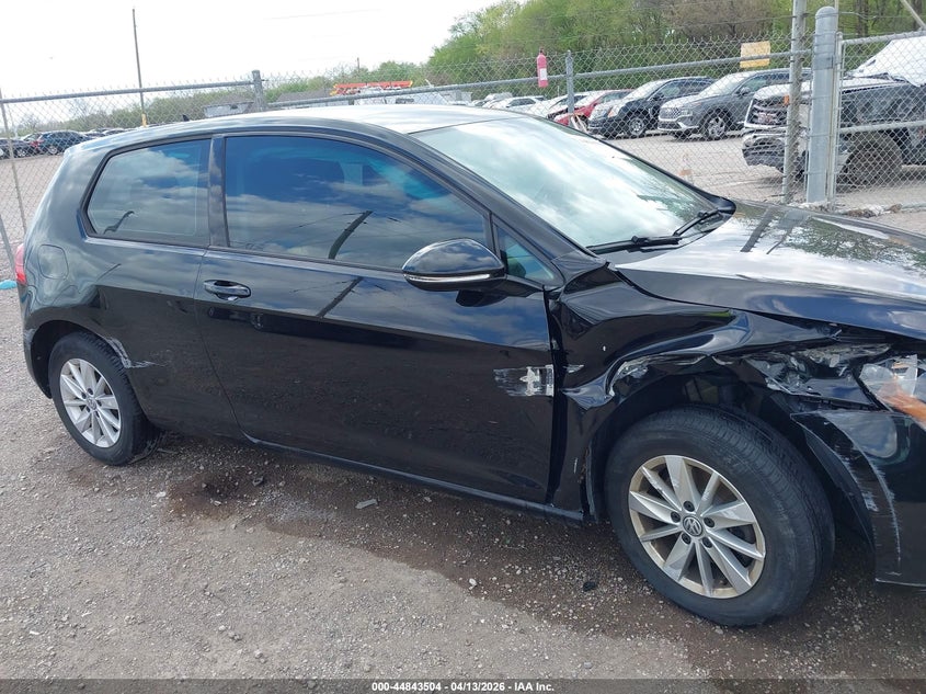 2016 Volkswagen Golf Tsi S 2-Door VIN: 3VW917AU8GM001626 Lot: 44843504