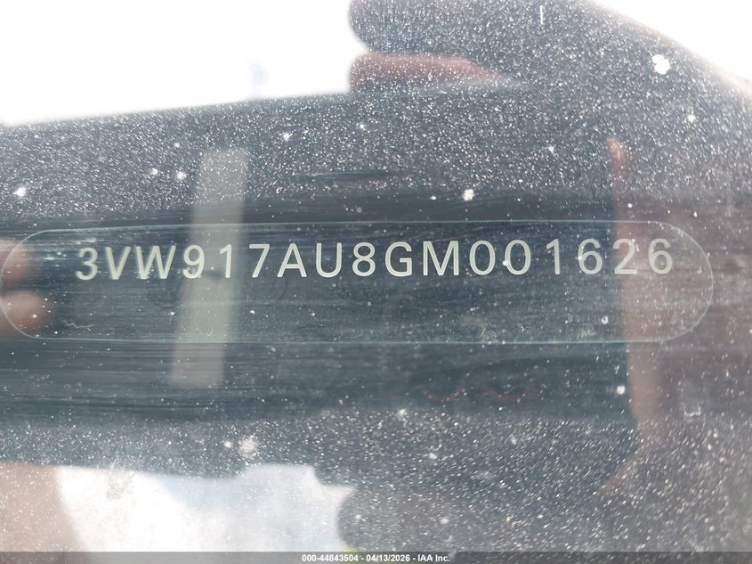 2016 Volkswagen Golf Tsi S 2-Door VIN: 3VW917AU8GM001626 Lot: 44843504