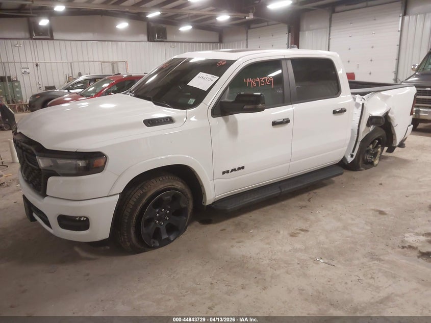 2025 Ram 1500 3.0 Big Horn 4x4 5'7 Box White Lot 111044843729 Vin 1C6SRFFP9SN731576