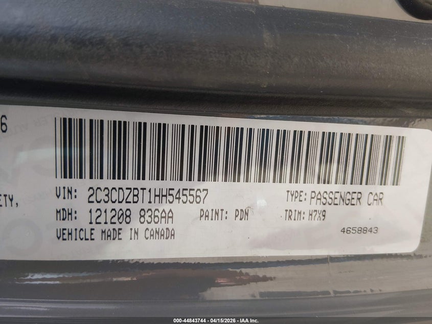 2017 Dodge Challenger R/T Shaker VIN: 2C3CDZBT1HH545567 Lot: 44843744