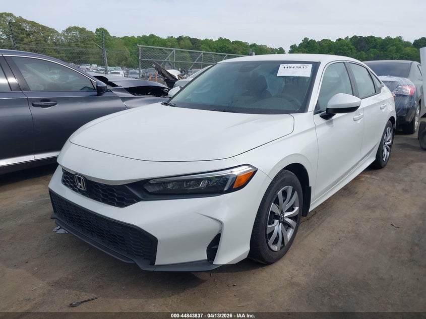 2025 Honda Civic 2.0 Lx white Lot 111044843837 Vin 2HGFE2F29SH605909