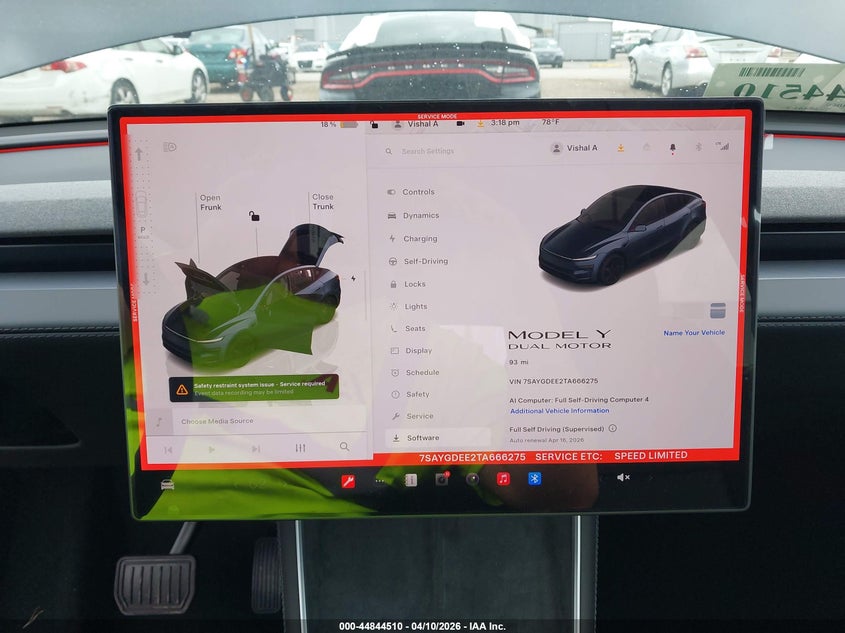 TESLA MODEL Y 2026 VIN 7SAYGDEE2TA666275