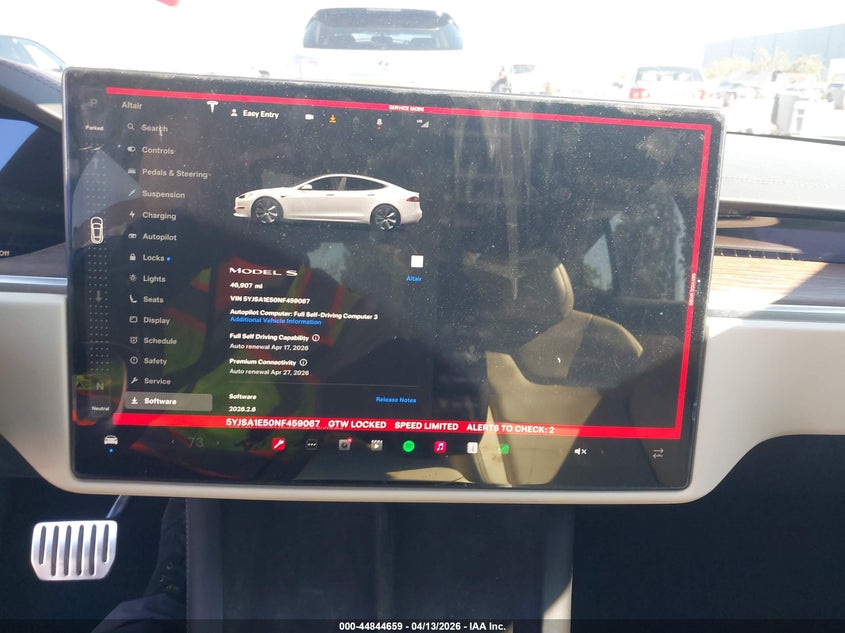 2022 Tesla Model S Dual Motor All-Wheel Drive VIN: 5YJSA1E50NF459067 Lot: 44844659