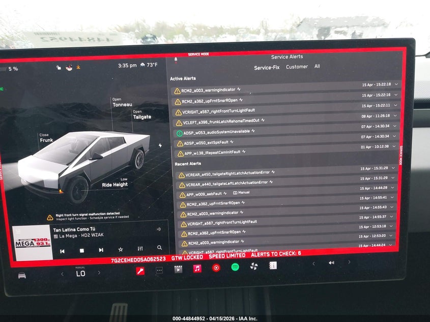 2025 Tesla Cybertruck All-Wheel Drive VIN: 7G2CEHED0SA062523 Lot: 44844952
