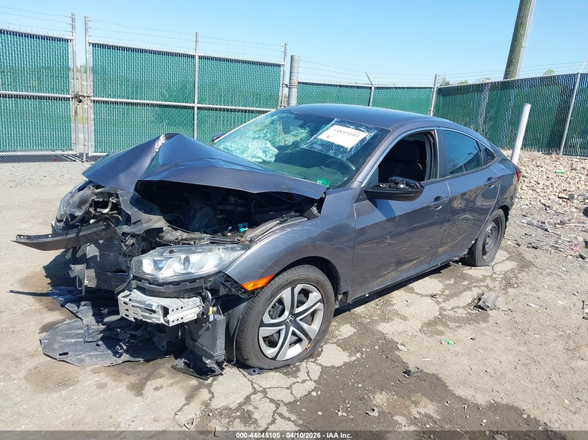 2017 Honda Civic 2.0 Lx grey Lot 111044845105 Vin 19XFC2F51HE204812