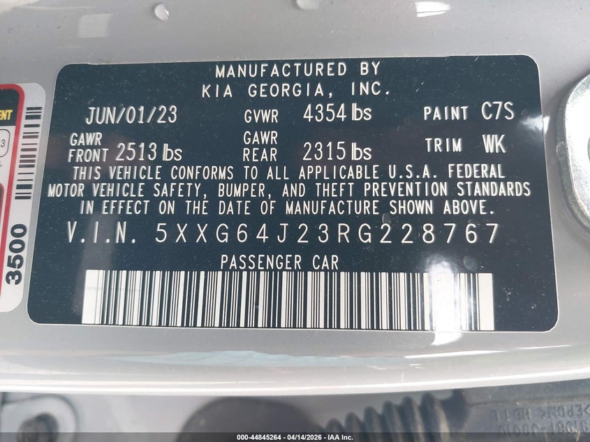 2024 Kia K5 Gt-Line VIN: 5XXG64J23RG228767 Lot: 44845264