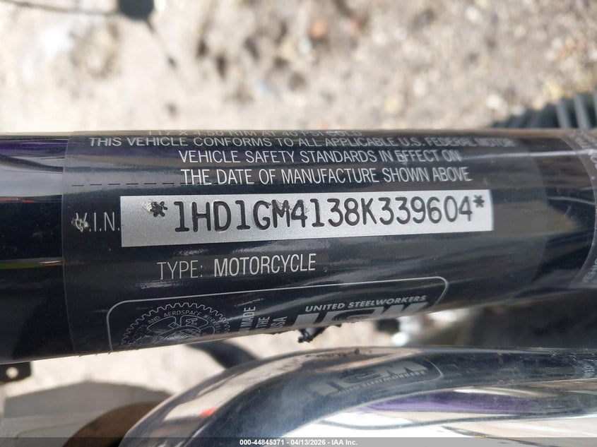 2008 Harley-Davidson Fxd VIN: 1HD1GM4138K339604 Lot: 44845371