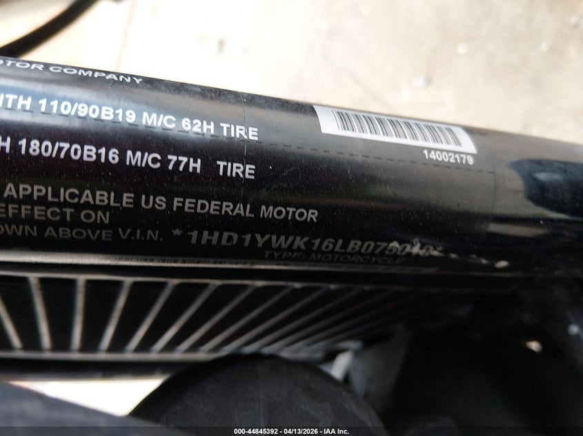 2020 Harley-Davidson Fxlrs VIN: 1HD1YWK16LB075010 Lot: 44845392