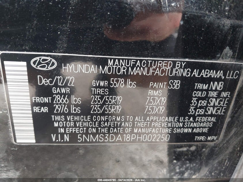 VIN 5NMS3DA18PH002250 2023 HYUNDAI SANTA FE HYBRID SEL PREMIUM