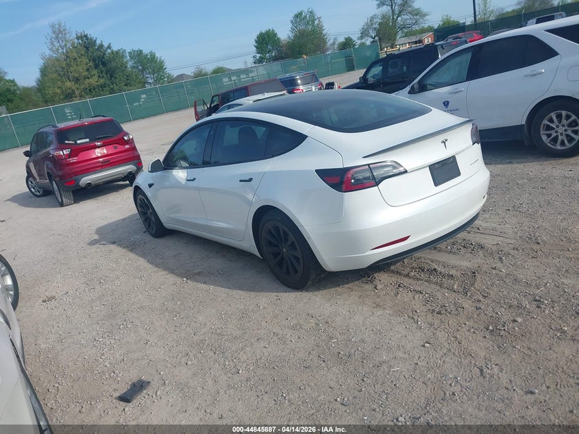 2022 Tesla Model 3 Long Range Dual Motor All-Wheel Drive white Lot 111044845887 Vin 5YJ3E1EB2NF124567