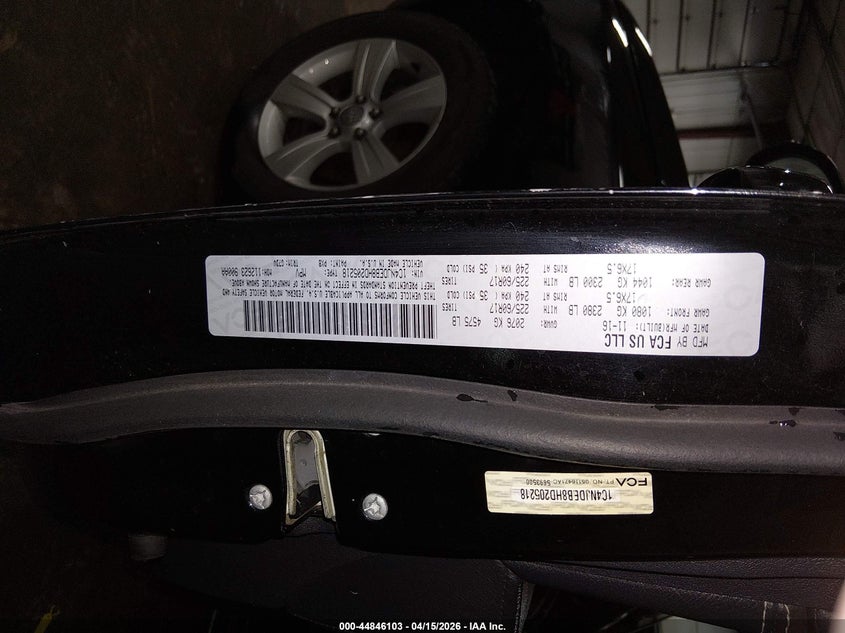 2017 Jeep Compass Latitude 4X4 VIN: 1C4NJDEB8HD205218 Lot: 44846103