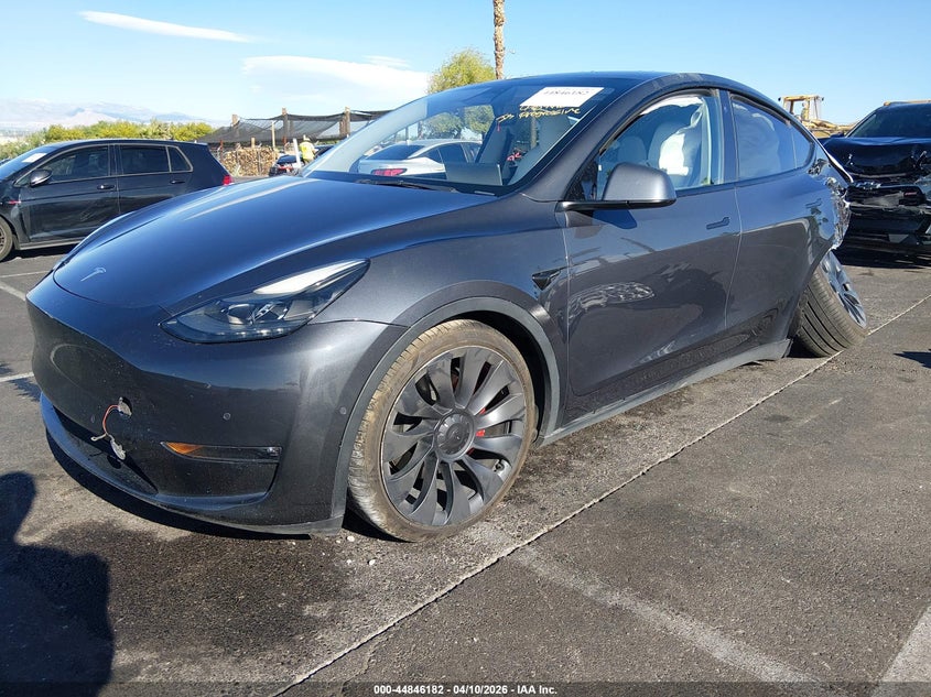 2022 Tesla Model y Performance Dual Motor All-Wheel Drive grey Lot 111044846182 Vin 7SAYGDEF2NF522269