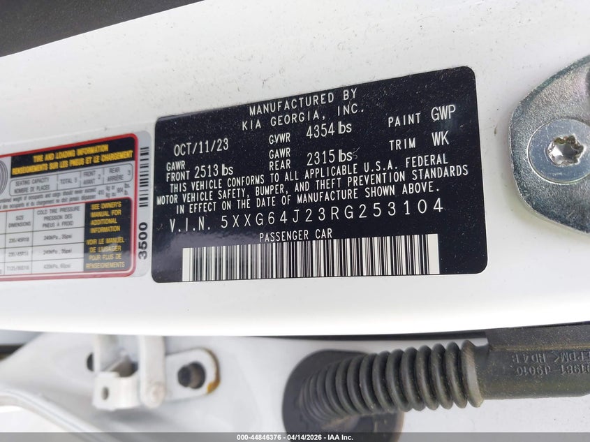 2024 Kia K5 Gt-Line VIN: 5XXG64J23RG253104 Lot: 44846376