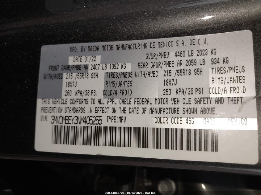 2022 Mazda Cx-30 2.5 Turbo Premium Plus VIN: 3MVDMBEY3NM405255 Lot: 44846726