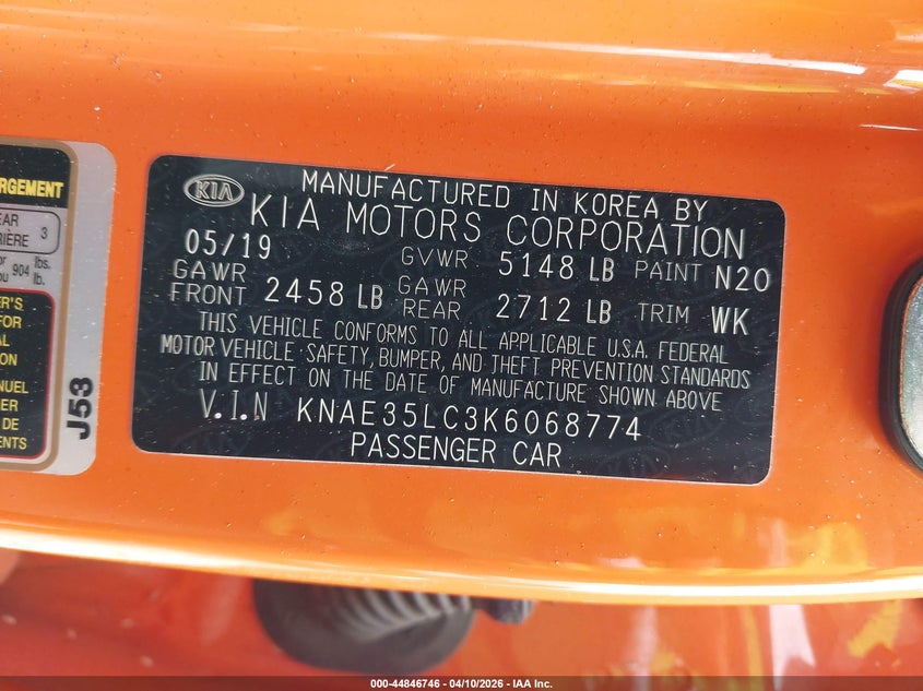 2019 Kia Stinger Gts VIN: KNAE35LC3K6068774 Lot: 44846746