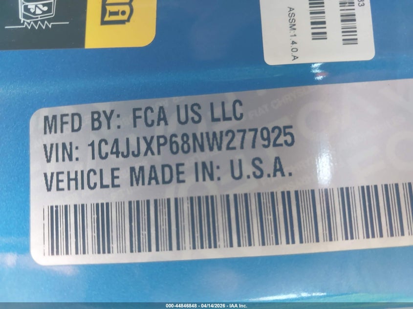 2022 Jeep Wrangler 4Xe Unlimited Sahara 4X4 VIN: 1C4JJXP68NW277925 Lot: 44846848