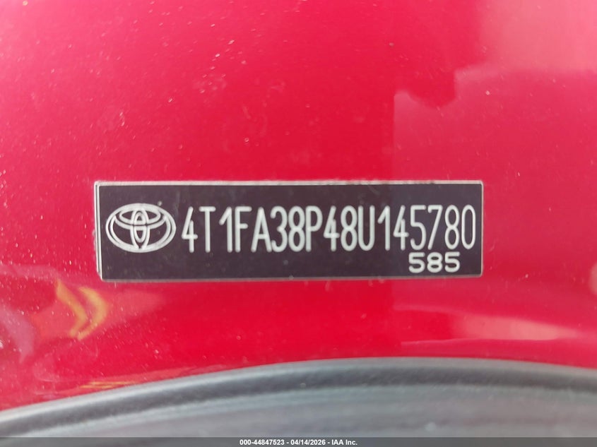 2008 Toyota Camry Solara Sle VIN: 4T1FA38P48U145780 Lot: 44847523