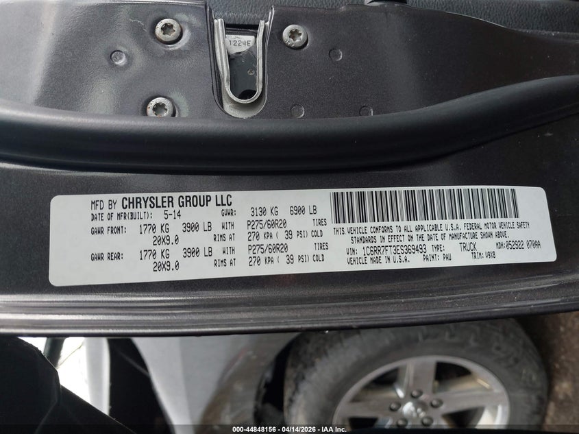 2014 Ram 1500 5.7 Ram Express grey Lot 111044848156 Vin 1C6RR7FT3ES369493